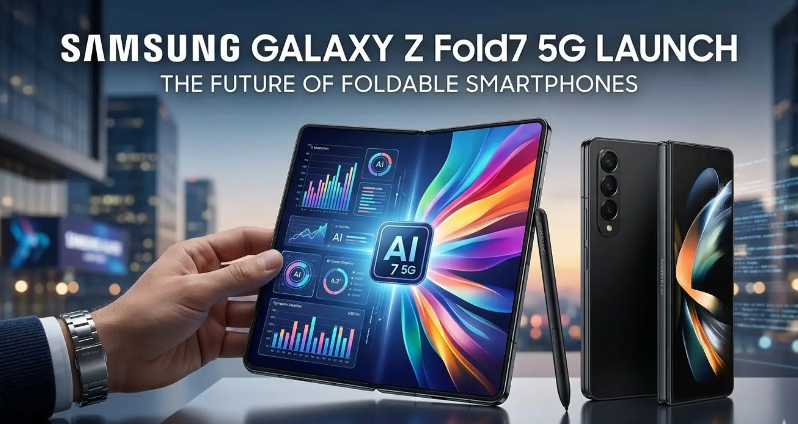 Samsung Galaxy Z Fold7 5G foldable smartphone with large AMOLED display and premium design 2026
